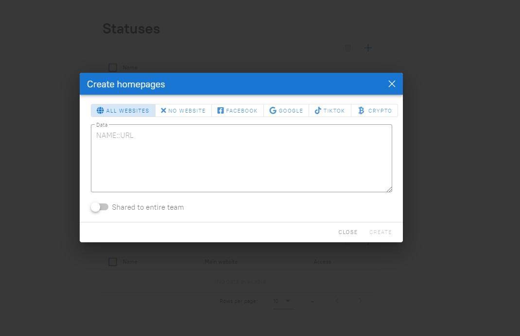 Start pages