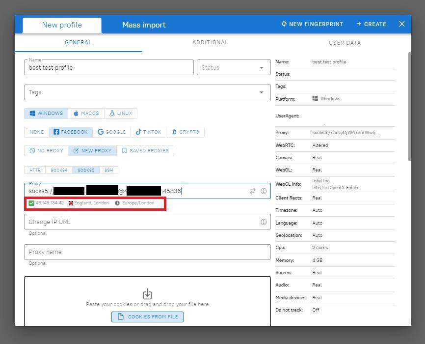 create profile 5