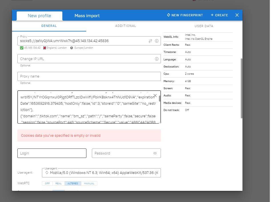 create profile 7