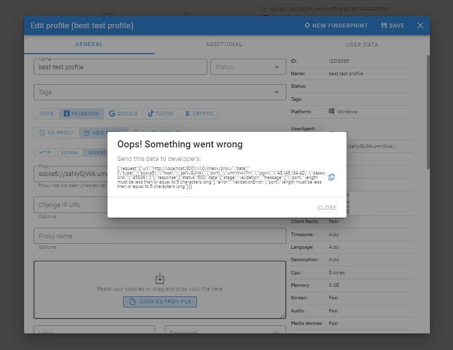 Error proxy