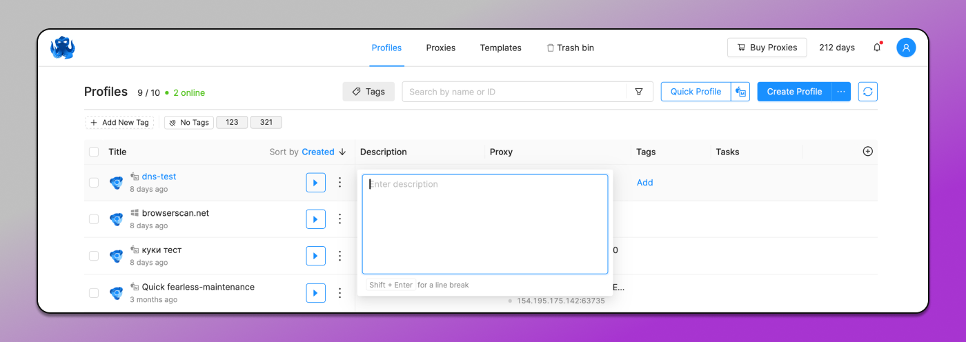 Octo Browser Notes Dolphin Anty