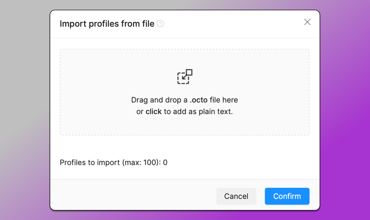 Octo Browser Mass Profile Import Dolphin Anty
