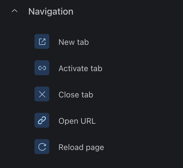 navigation block in the script builder