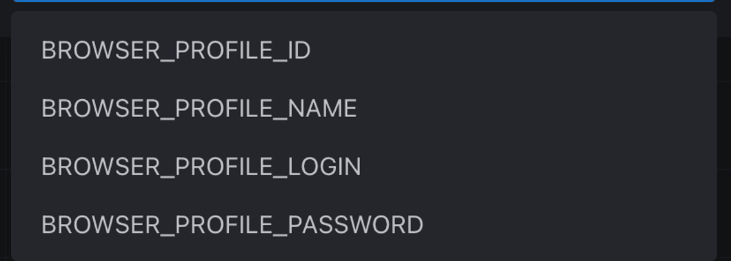 System variables for browser automation