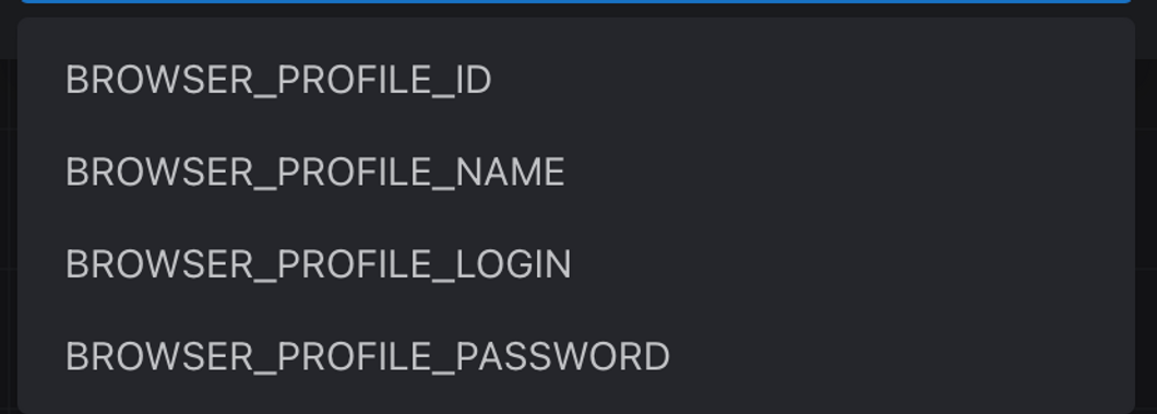 System variables for browser automation