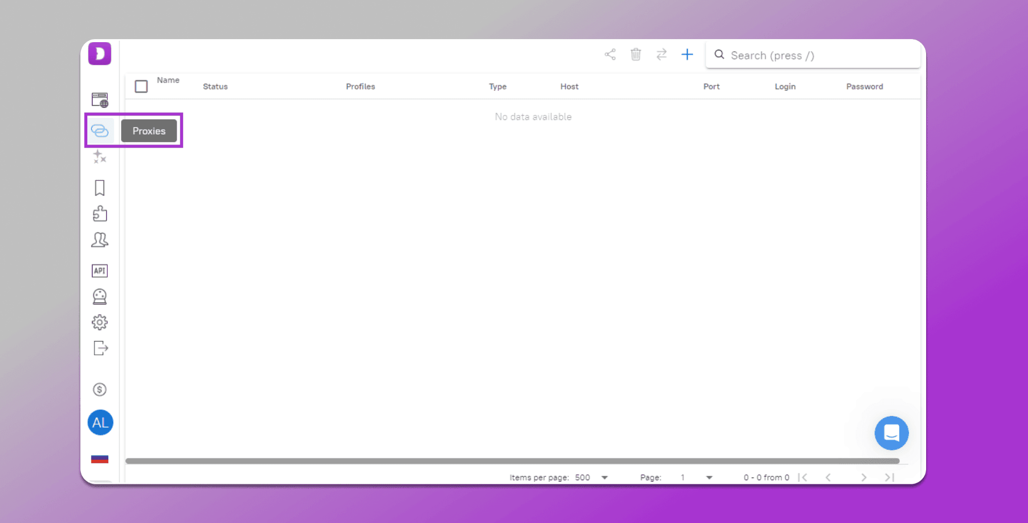 “Proxies” section