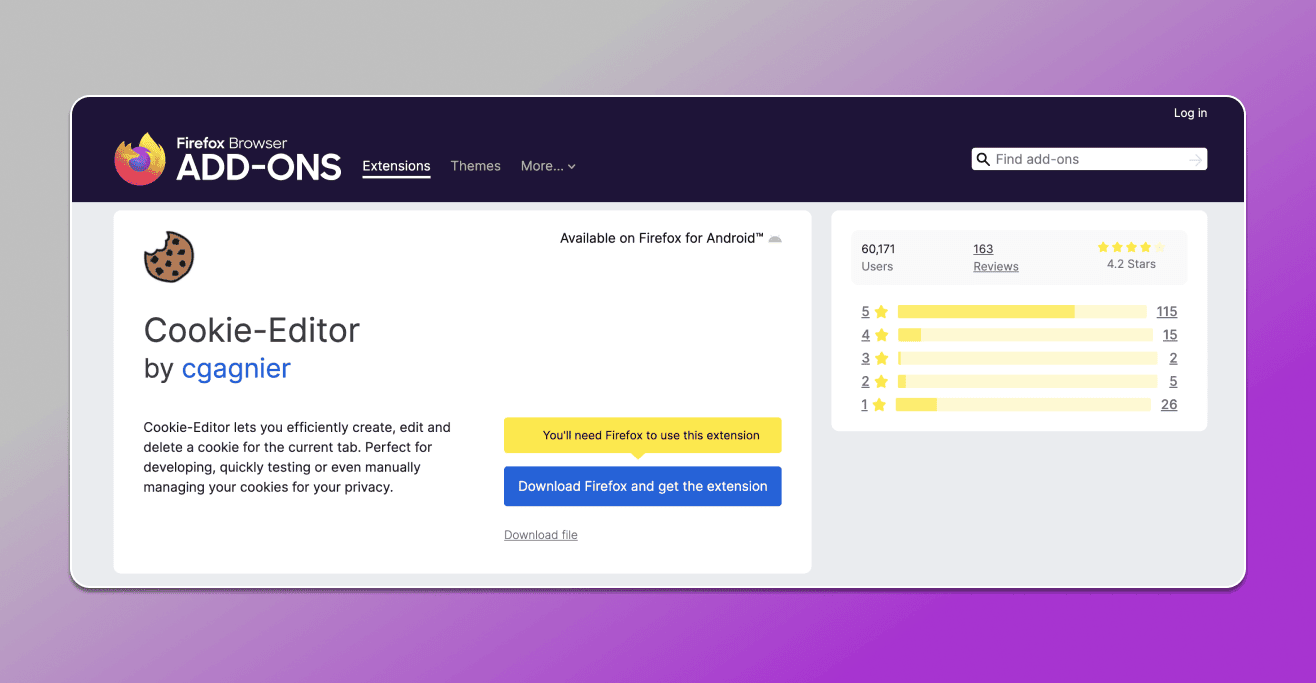 Cookie Editor — Firefox
