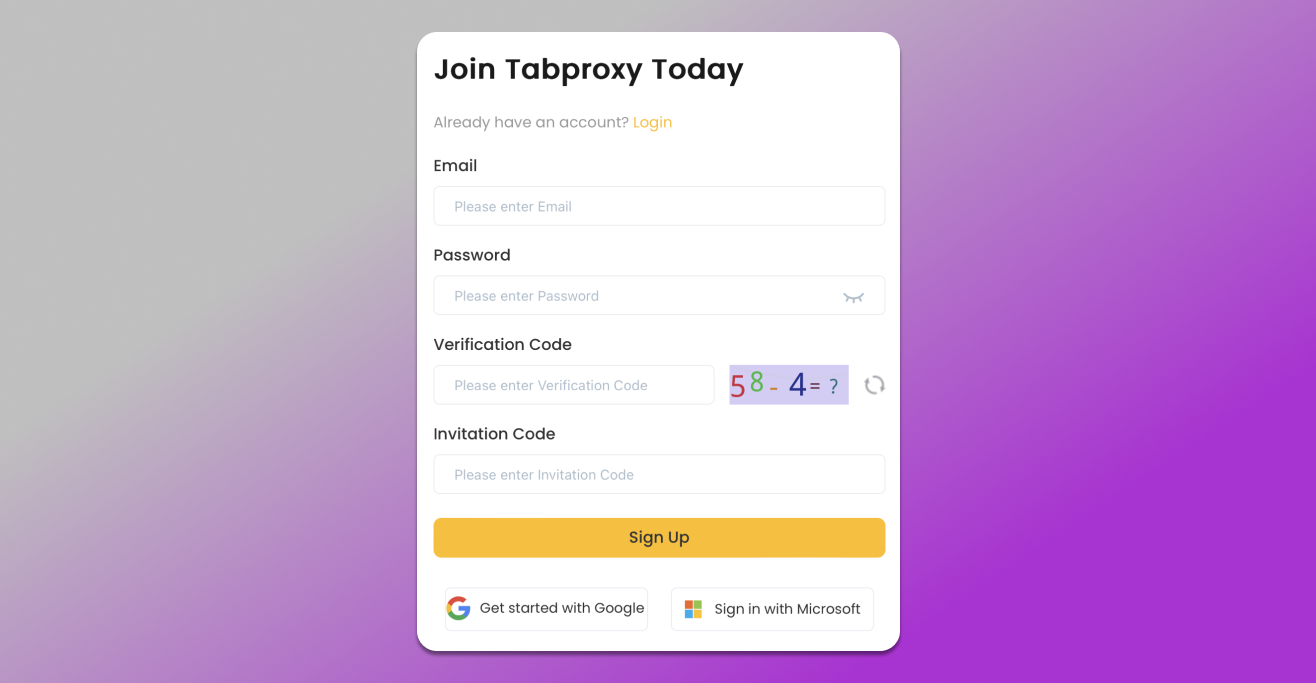 registration in tabproxy