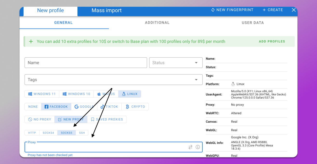 Adding Proxies from Lightning Proxies to Dolphin Anty