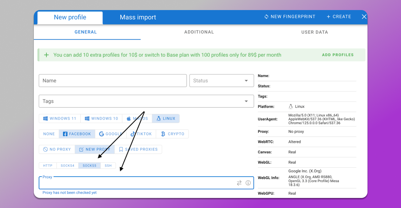 How to add ABCProxy to Dolphin Anty 