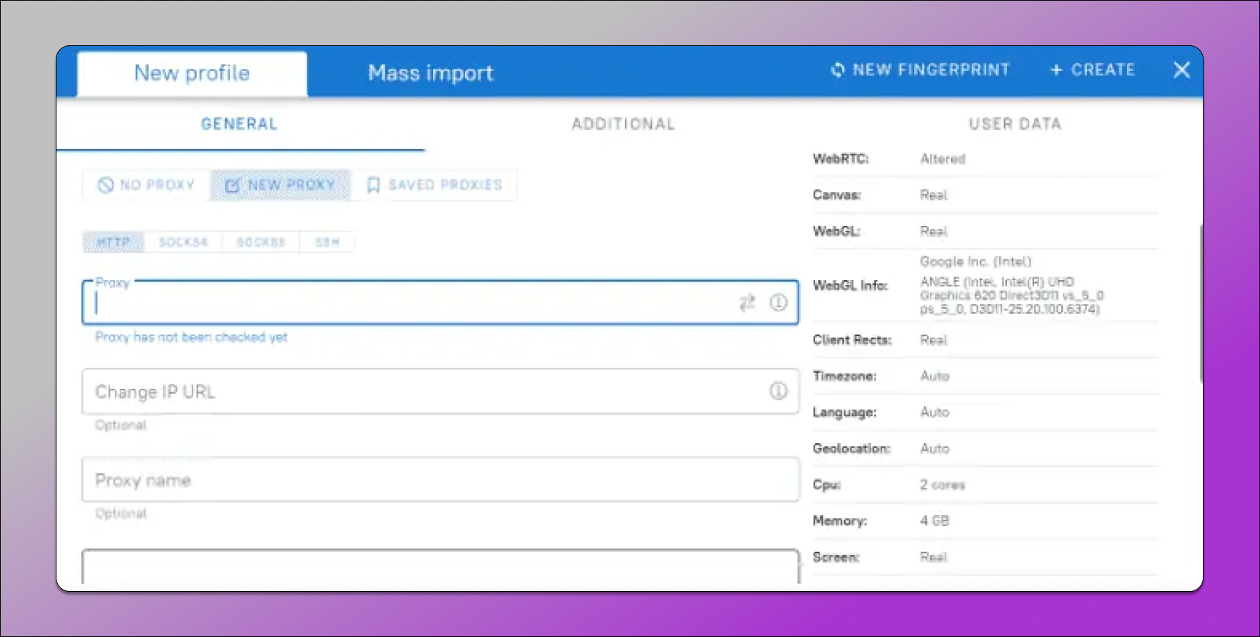 Adding proxies in a profile Dolphin Anty