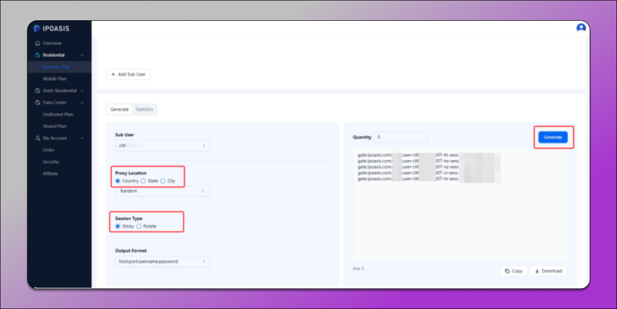 IPOasis proxy settings Dolphin Anty