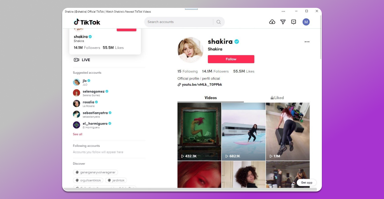 Shakira on TikTok Dolphin Anty