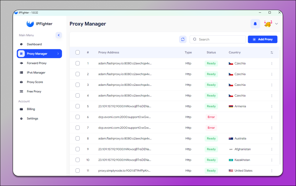 IPFighter Proxy Manager Dolphin Anty