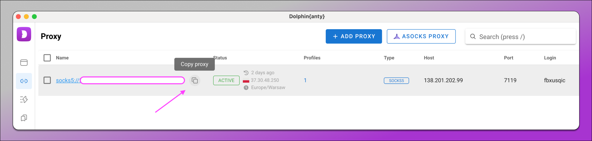 Proxy Copy Dolphin Anty