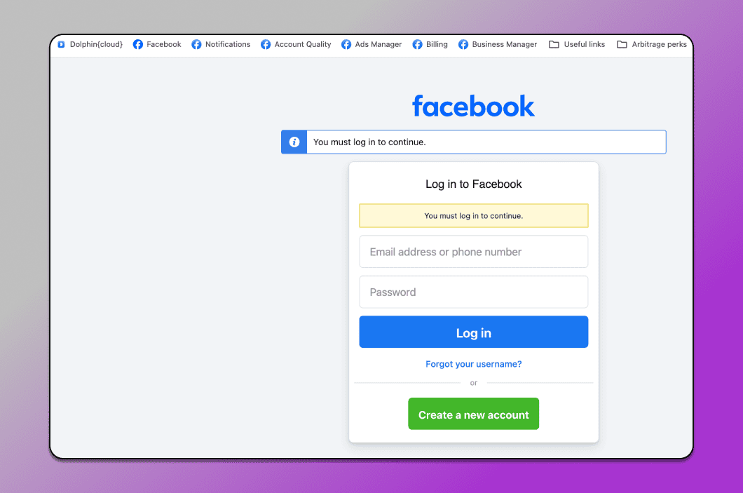Facebook Registration Dolphin Anty