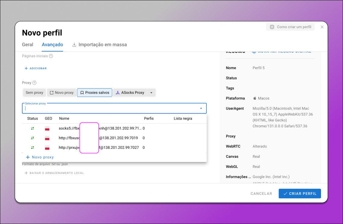 Novo Proxy Dolphin Anty