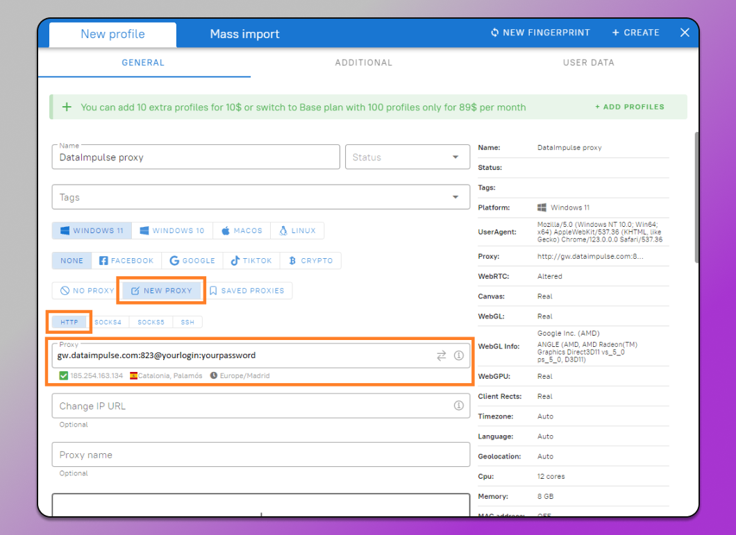 Adding DataImpulse Proxy to Dolphin Anty
