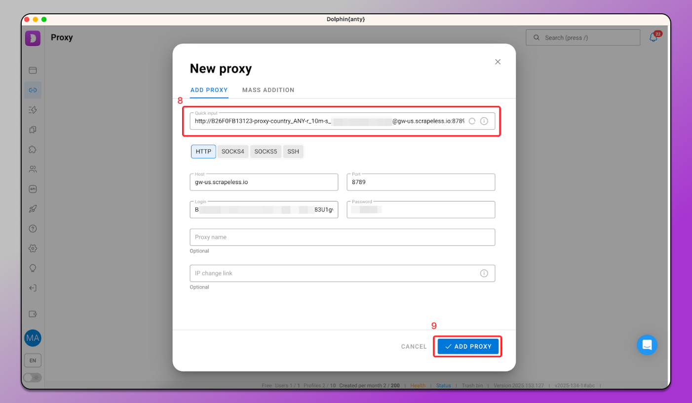 Adding proxies Dolphin Anty