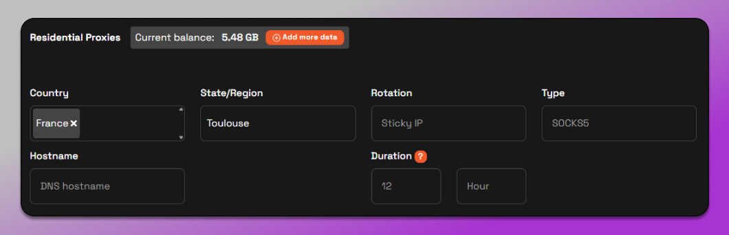 MarsProxies Configuration Dolphin Anty