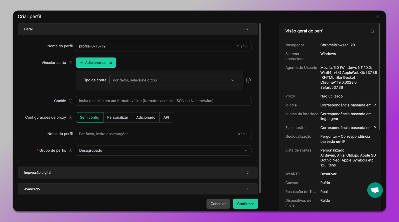 DlCloak Criar Perfil Dolphin Anty