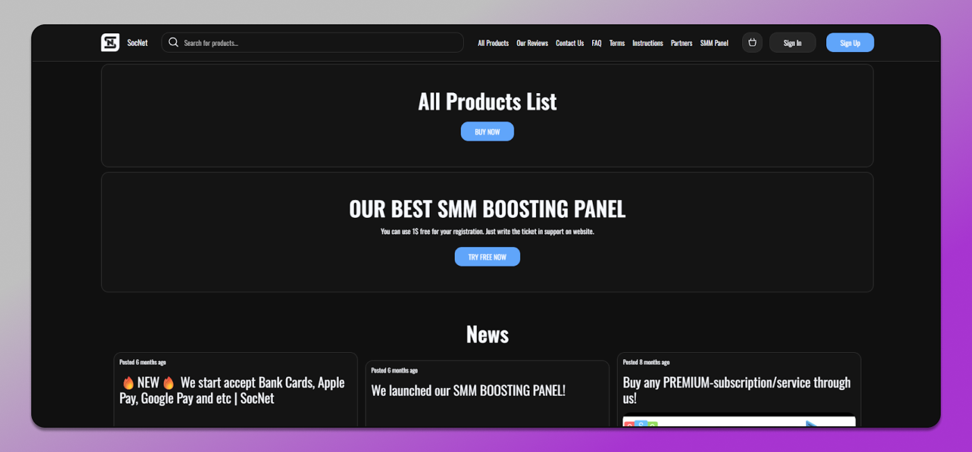 SocNet Homepage Dolphin Anty