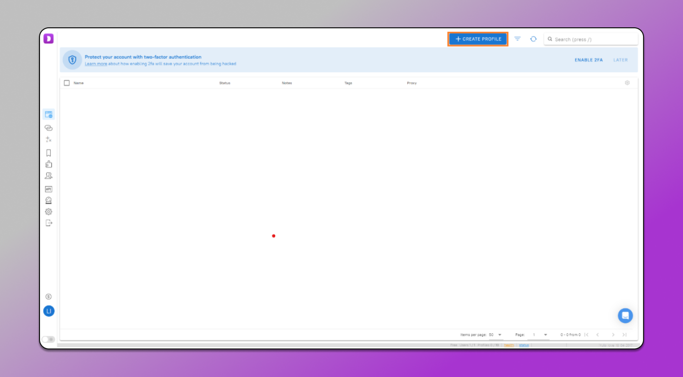 Create Profile Dolphin Anty