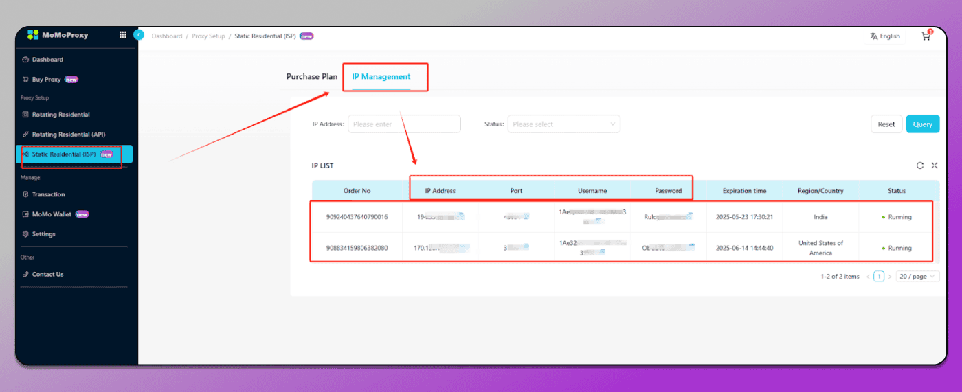 MoMoProxy Static Proxies Dolphin Anty