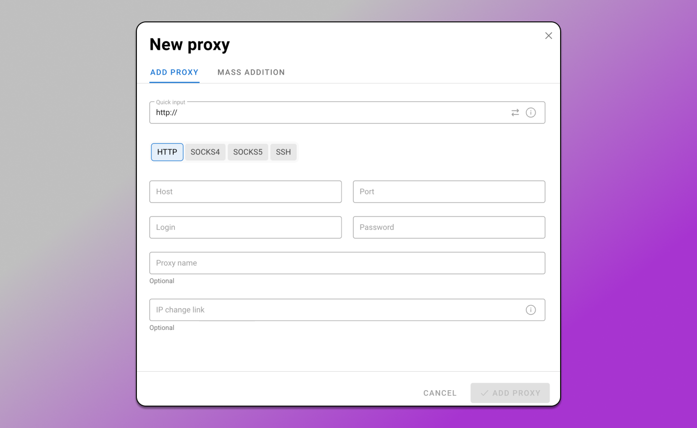 Adding Proxy Dolphin Anty