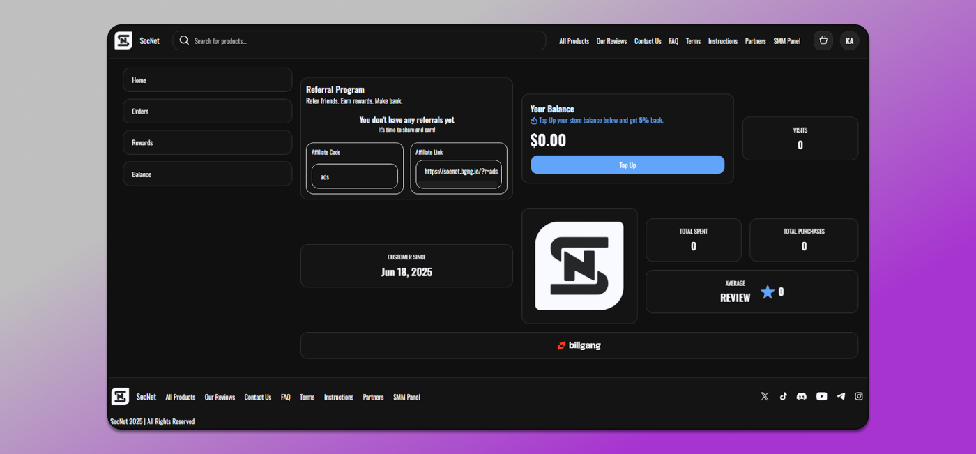 SocNet Dashboard Dolphin Anty