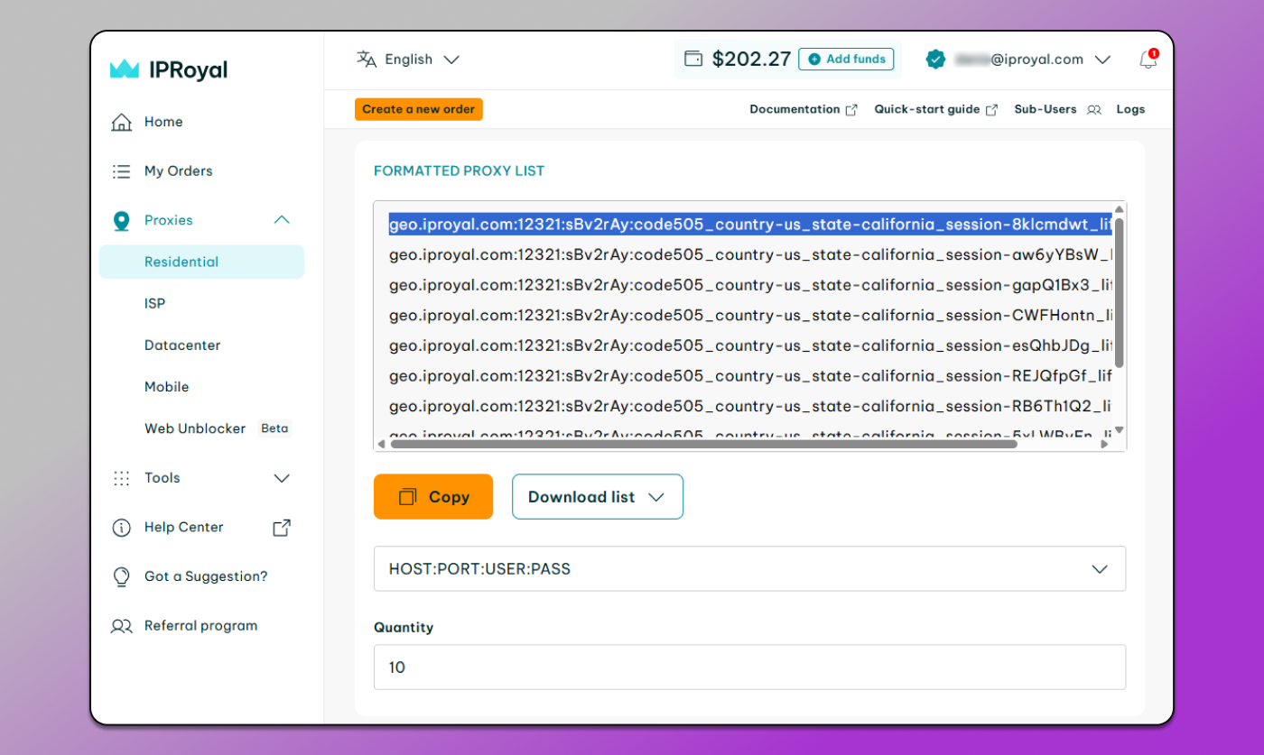 IPRoyal Formatted Proxy List Dolphin Anty