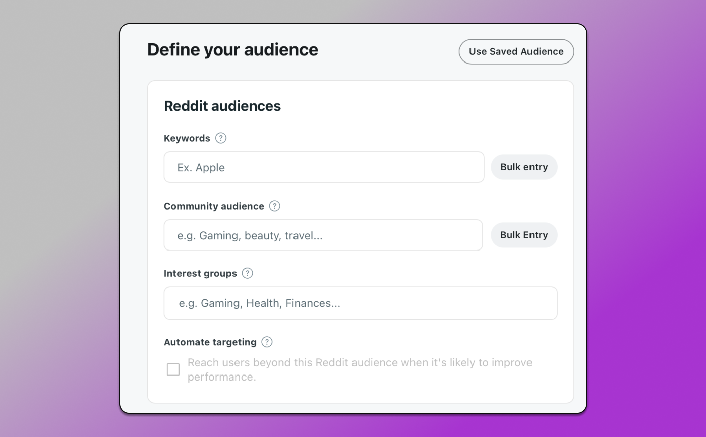 Configuração de público de anúncios do Reddit Dolphin Anty