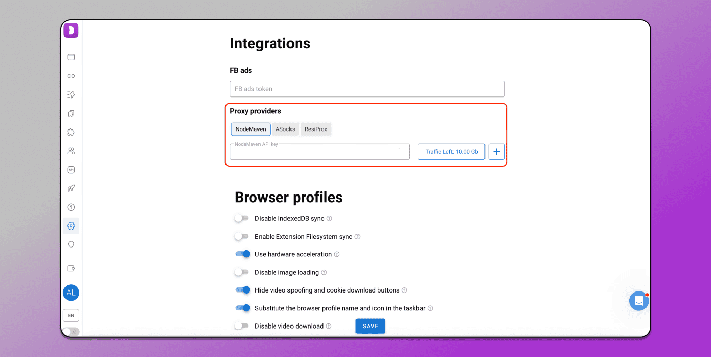 Proxy Integrations Dolphin Anty