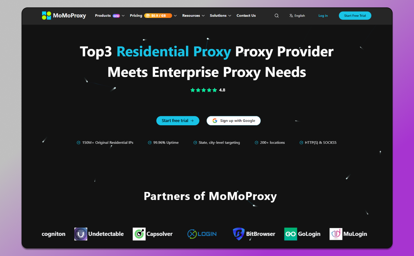 MoMoProxy Main Page Dolphin Anty