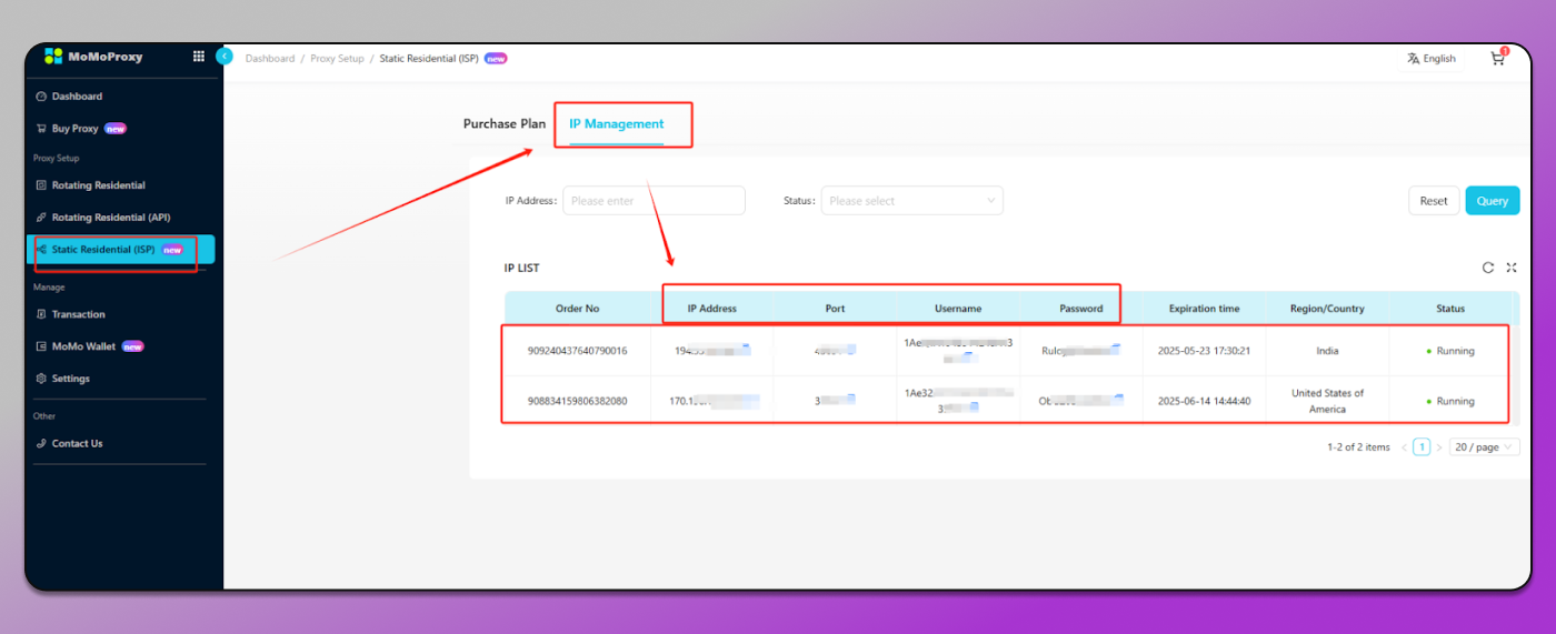 MoMoProxy Static Proxies Dolphin Anty