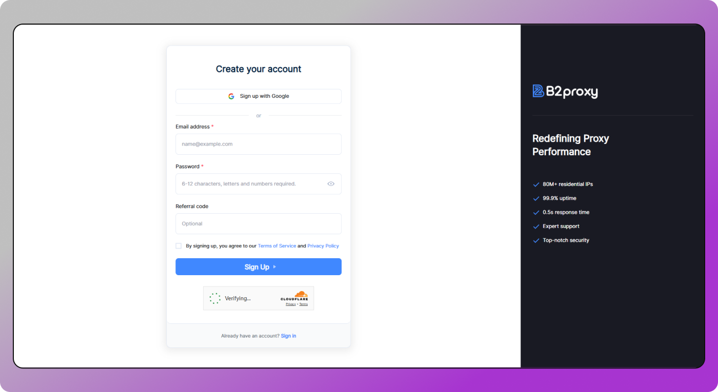 B2Proxy Sign Up Dolphin Anty