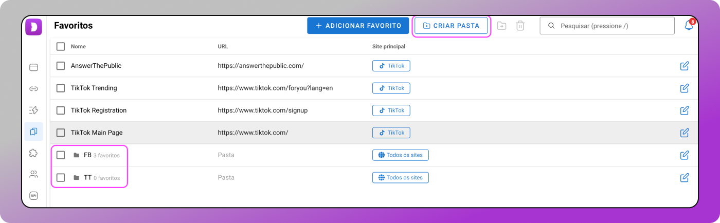 Pastas de marcadores Dolphin Anty