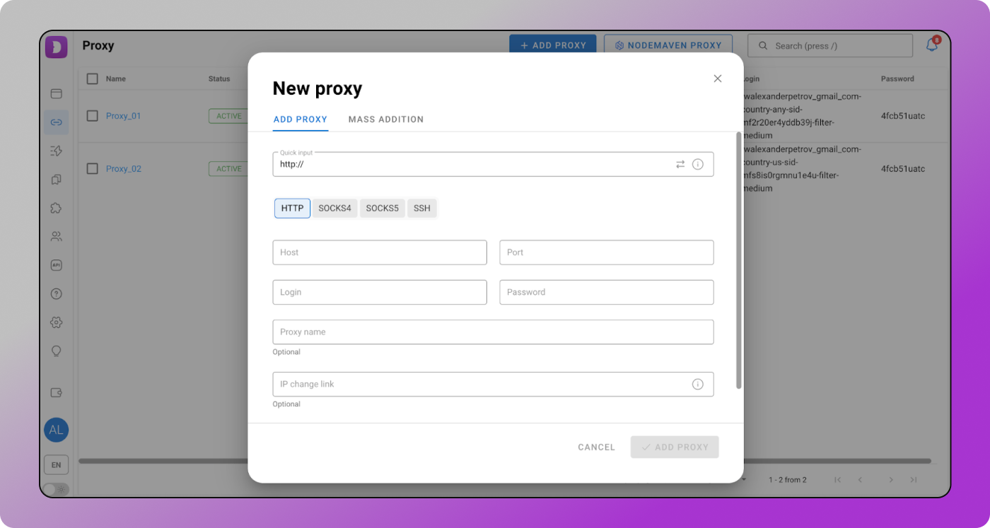 Proxies Dolphin Anty