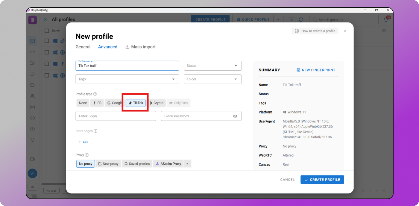 New Profile Dolphin Anty