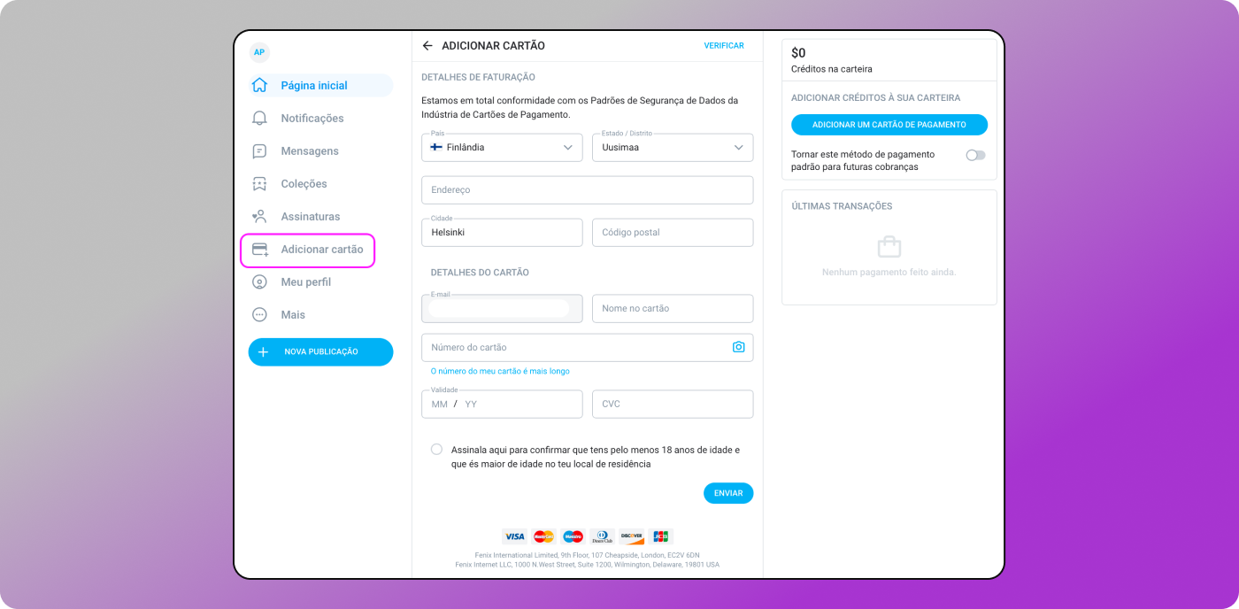 OnlyFans Dados de pagamento Dolphin Anty