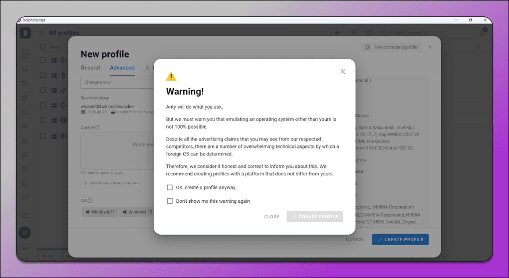 OS Warning Dolphin Anty