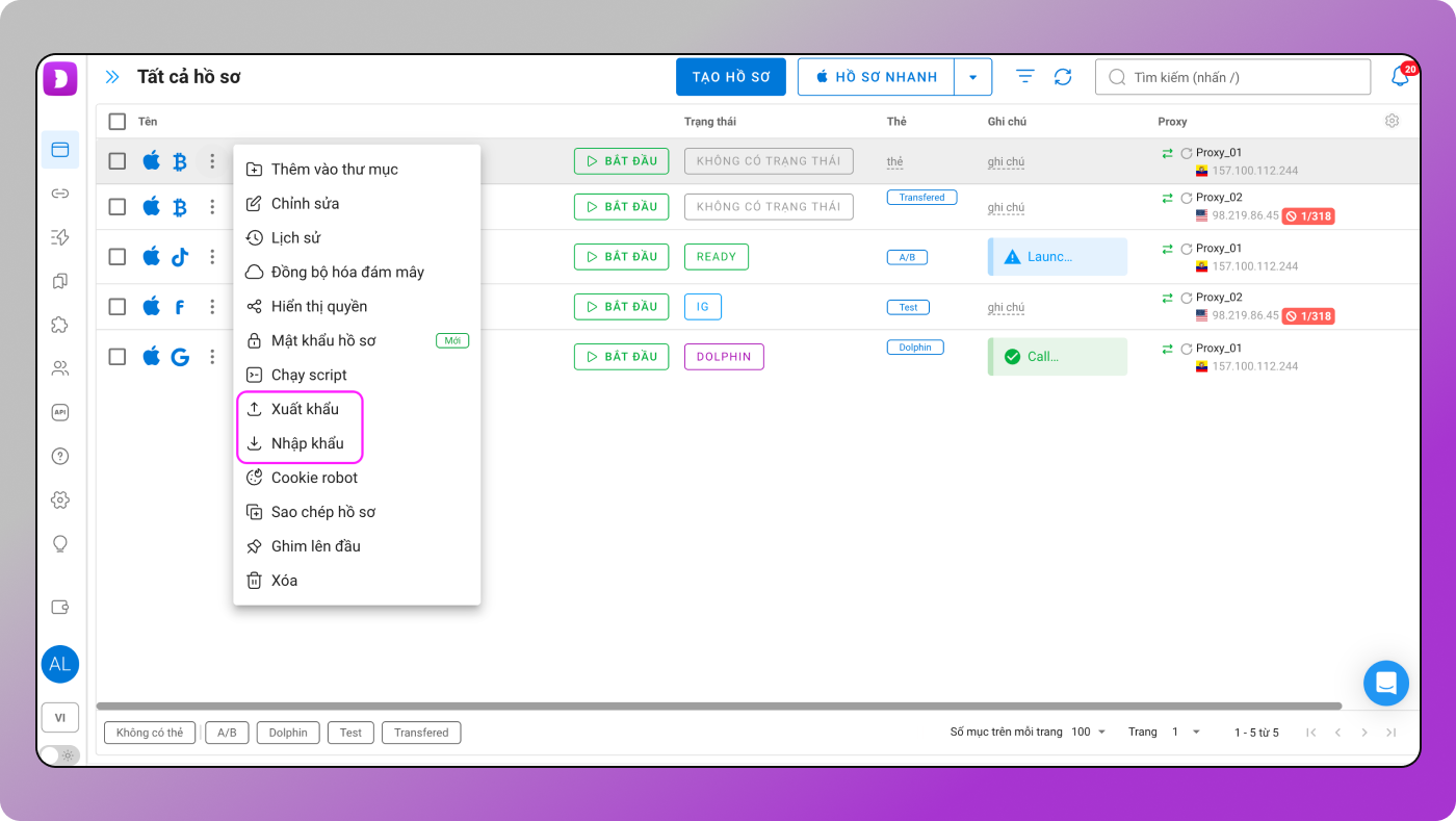 Cookie Import and Export Dolphin Anty