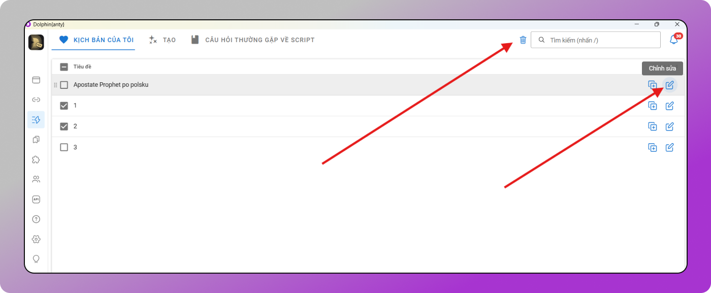 Bin and Edit Dolphin Anty