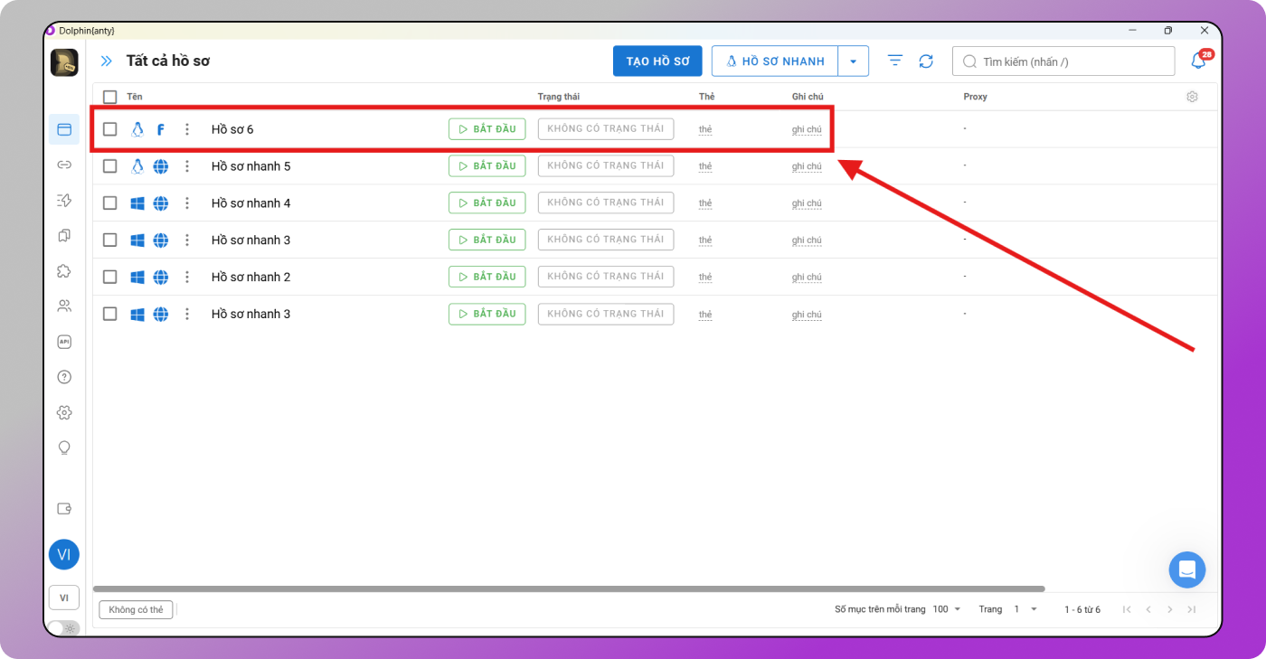 Profile List Dolphin Anty