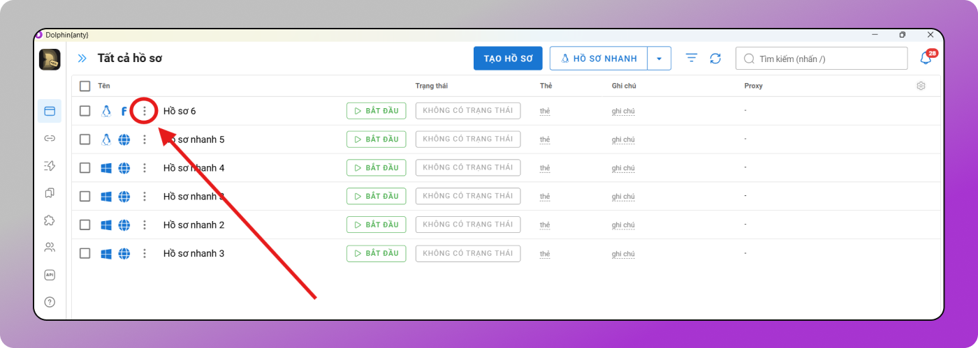 Profile Edit Menu Dolphin Anty