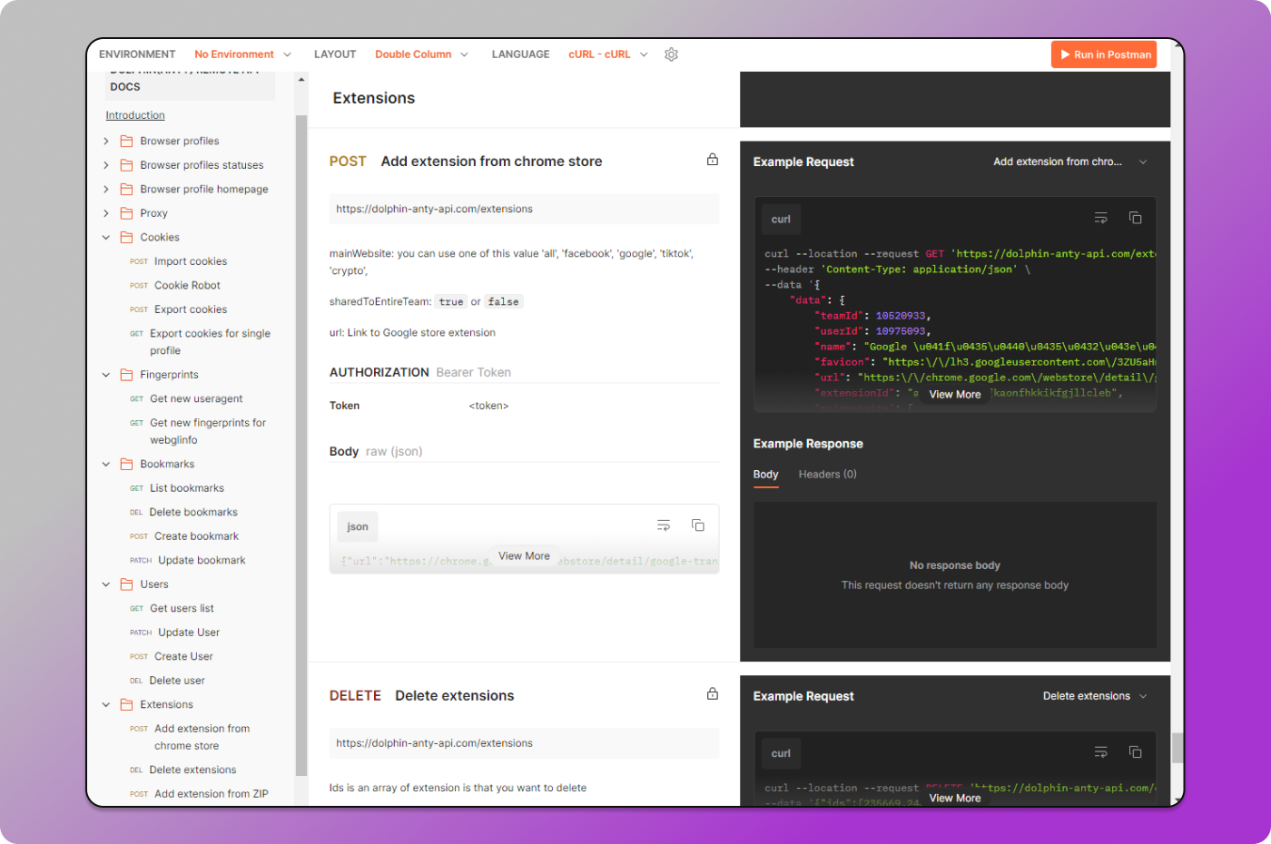 API Documentation Dolphin Anty