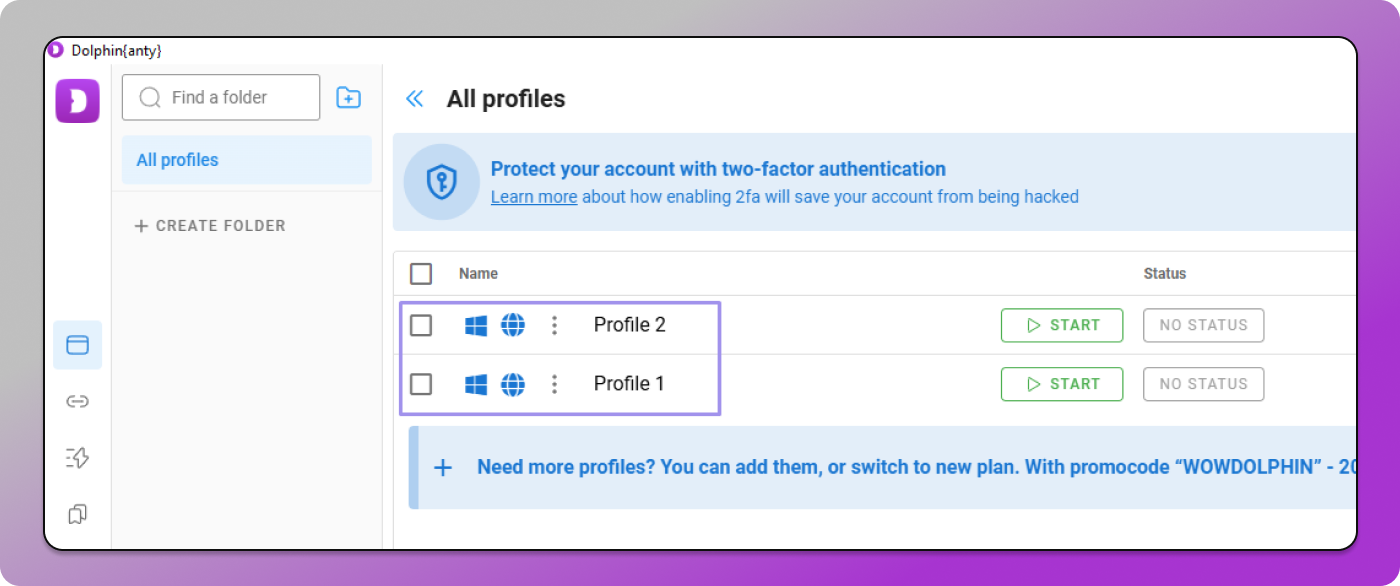 Interface Dolphin Anty