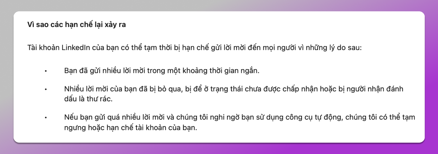 Restrictions LinkedIn Dolphin Anty