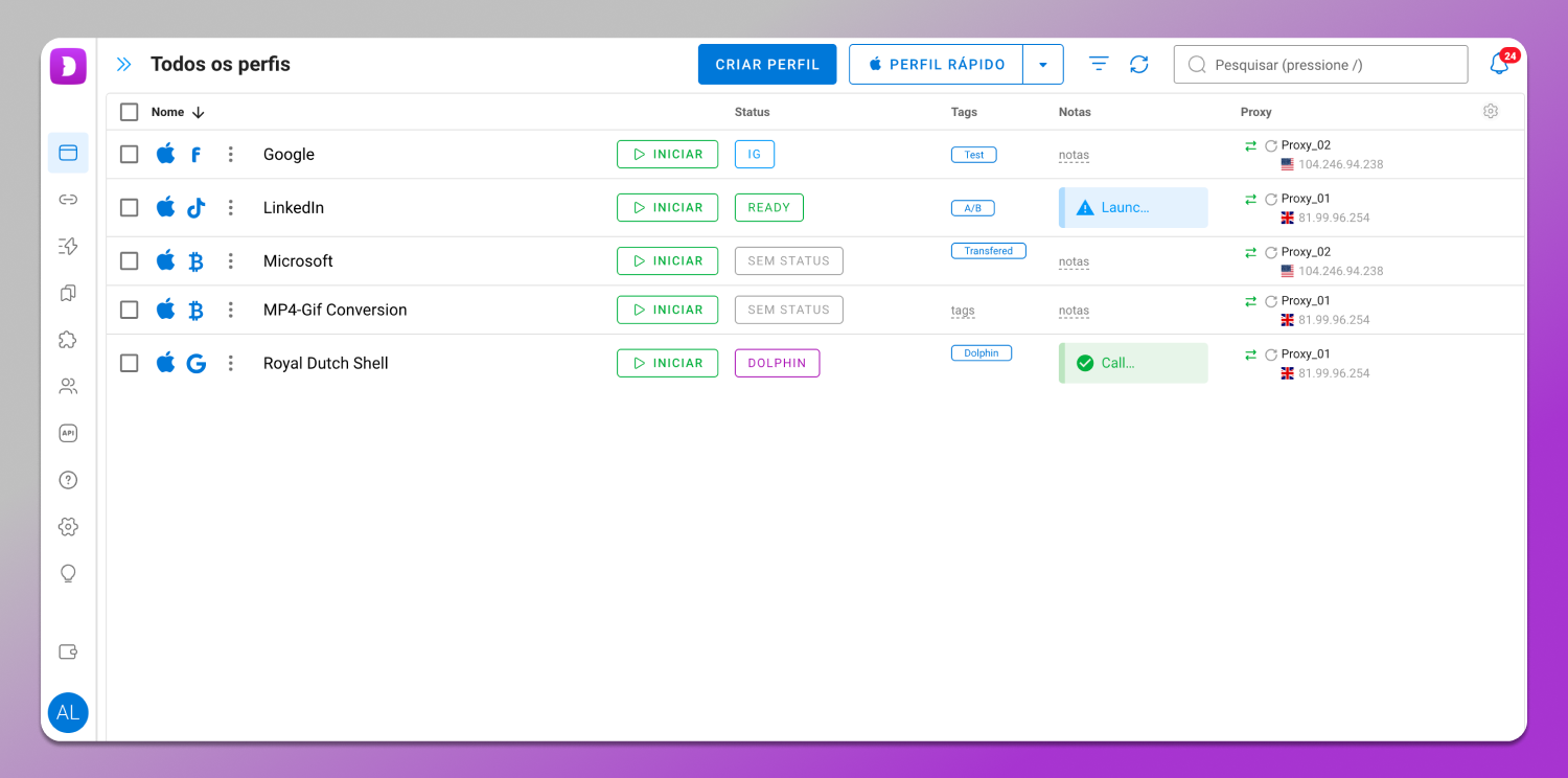 Interface Dolphin Anty