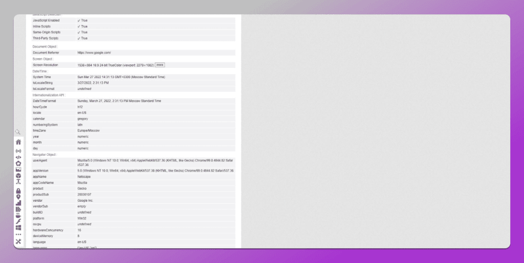 Browserleaks by Dolphin Anty